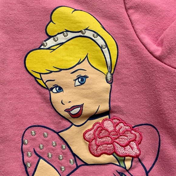 Disney Princess Cinderella Embroidered Ruffled Pink Hoodie Jacket 4T - Picture 8 of 12